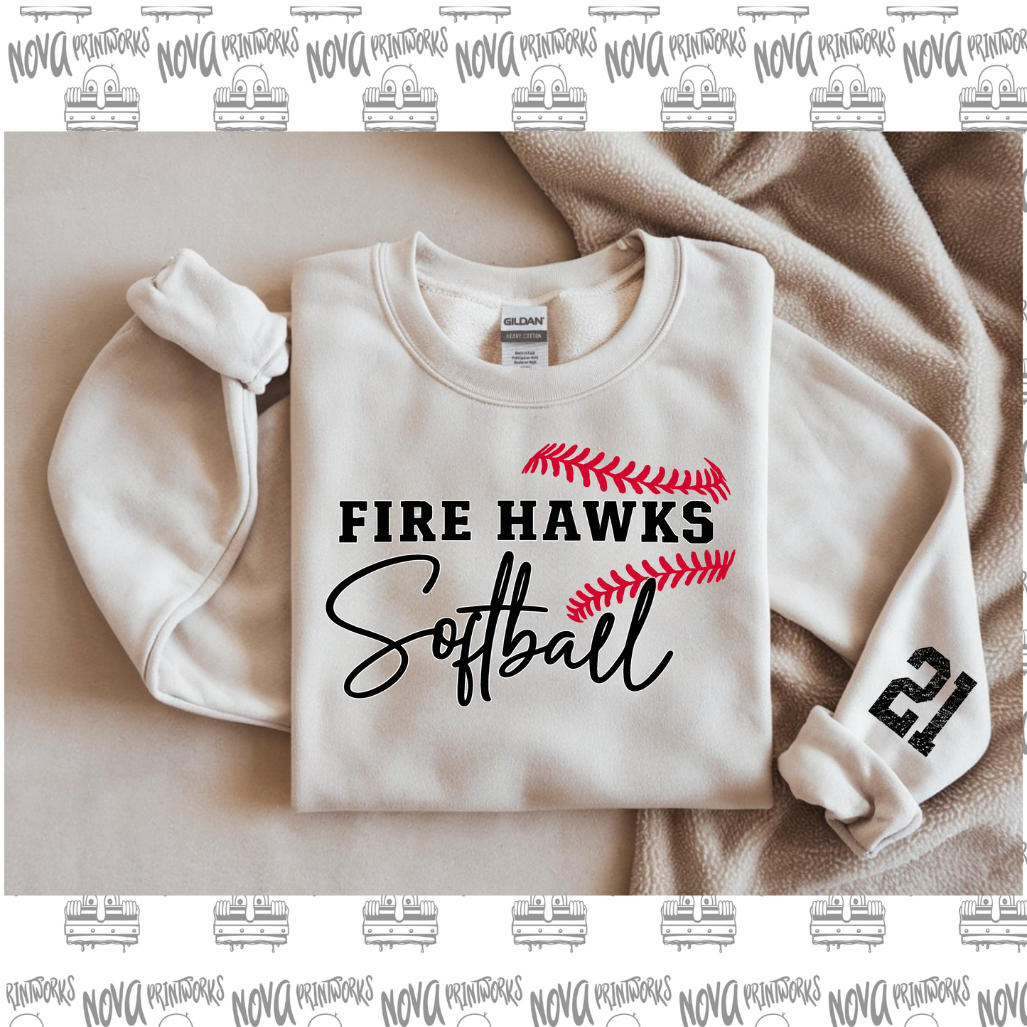 Fire Hawks Softball Seams