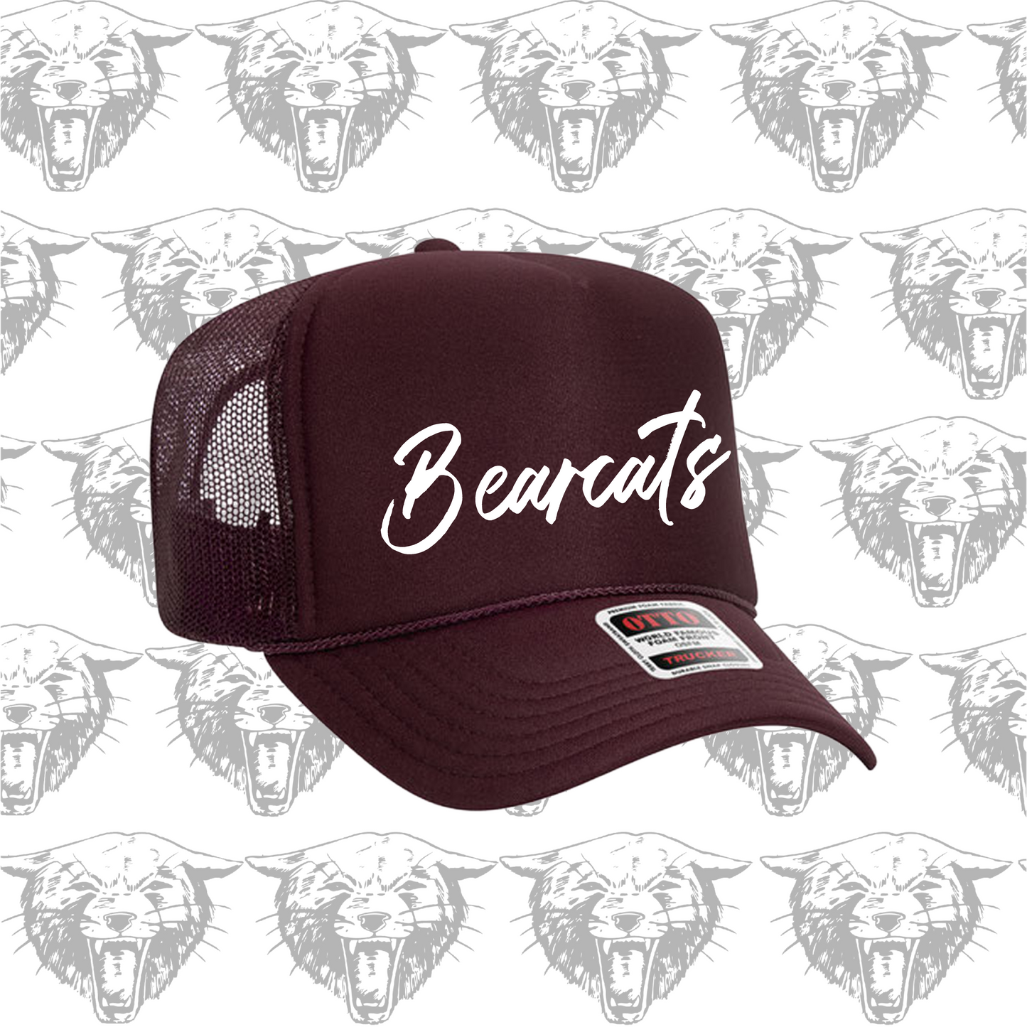SPIRIT WEAR - Bearcat Script Foam Trucker Hats