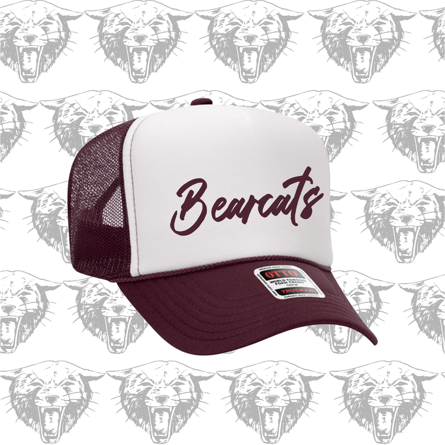 SPIRIT WEAR - Bearcat Script Foam Trucker Hats