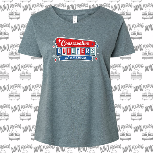 Conservative Quilters Curvy Girl V-Neck