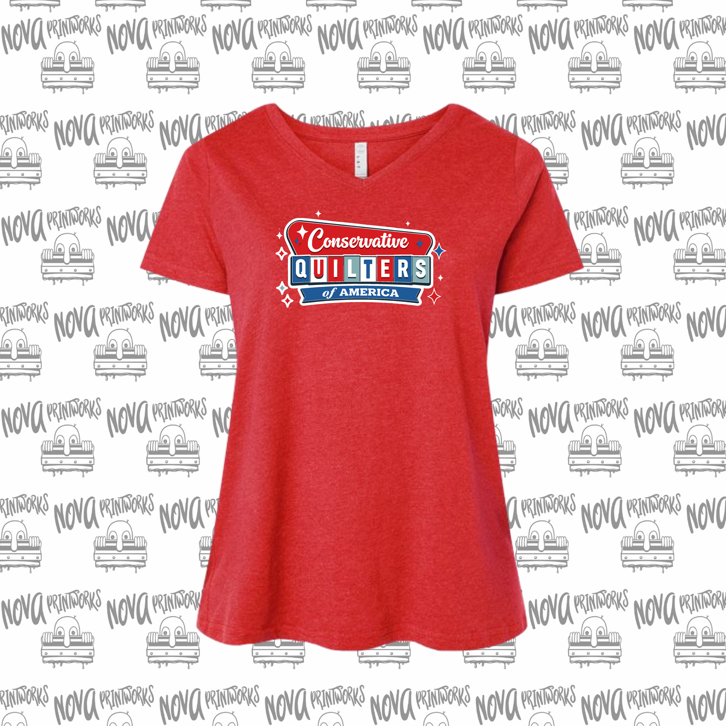Conservative Quilters Curvy Girl V-Neck