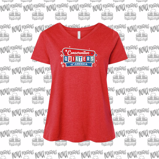 Conservative Quilters Curvy Girl V-Neck