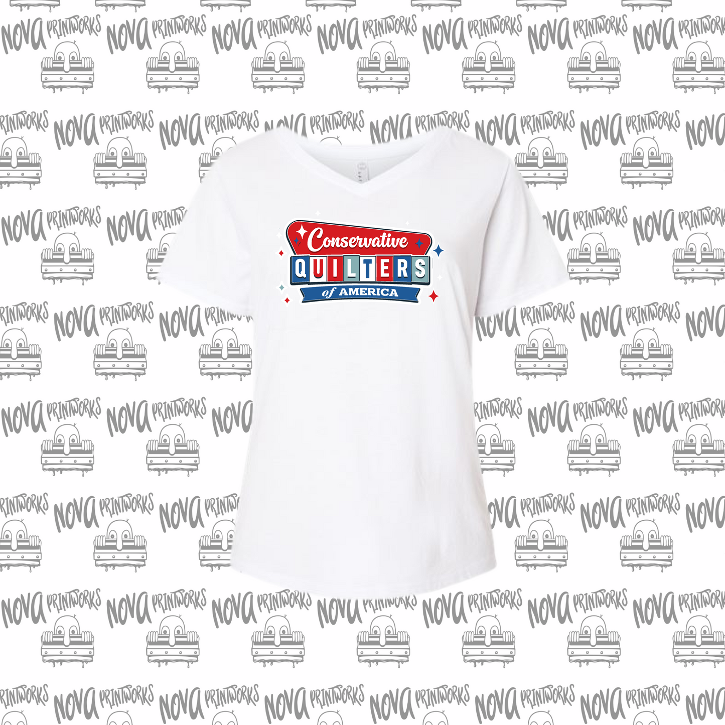 Conservative Quilters Curvy Girl V-Neck