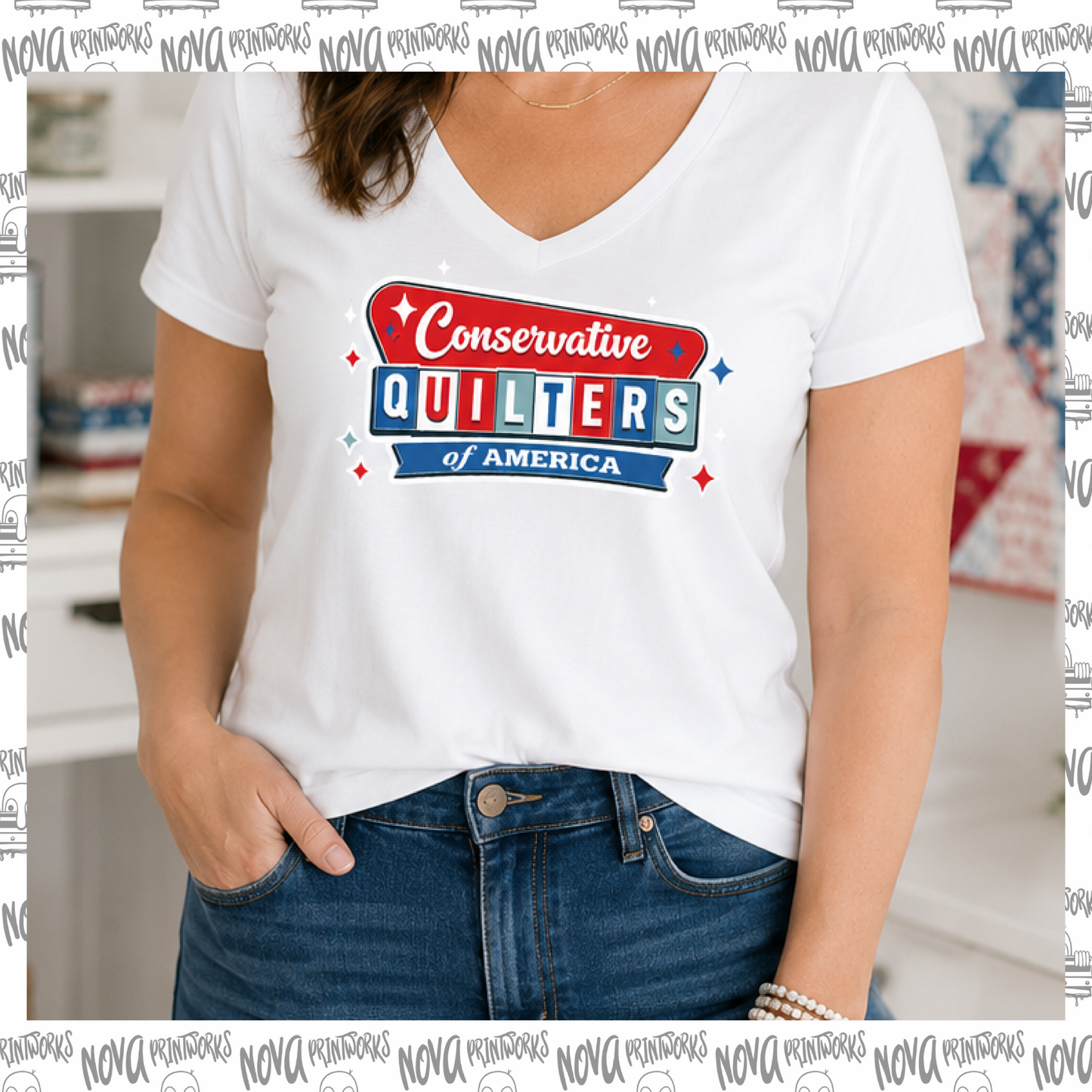 Conservative Quilters V-Neck