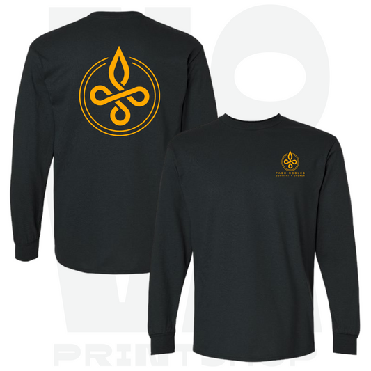 PRCC long sleeve left chest and back mockup